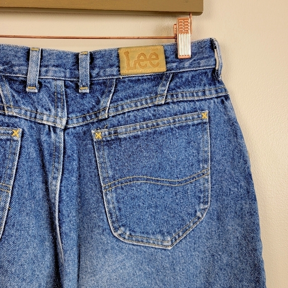 Lee 4 Vintage High Rise Stone Wash Tapered Leg Relaxed Fit Mom Jeans - Picture 11 of 15